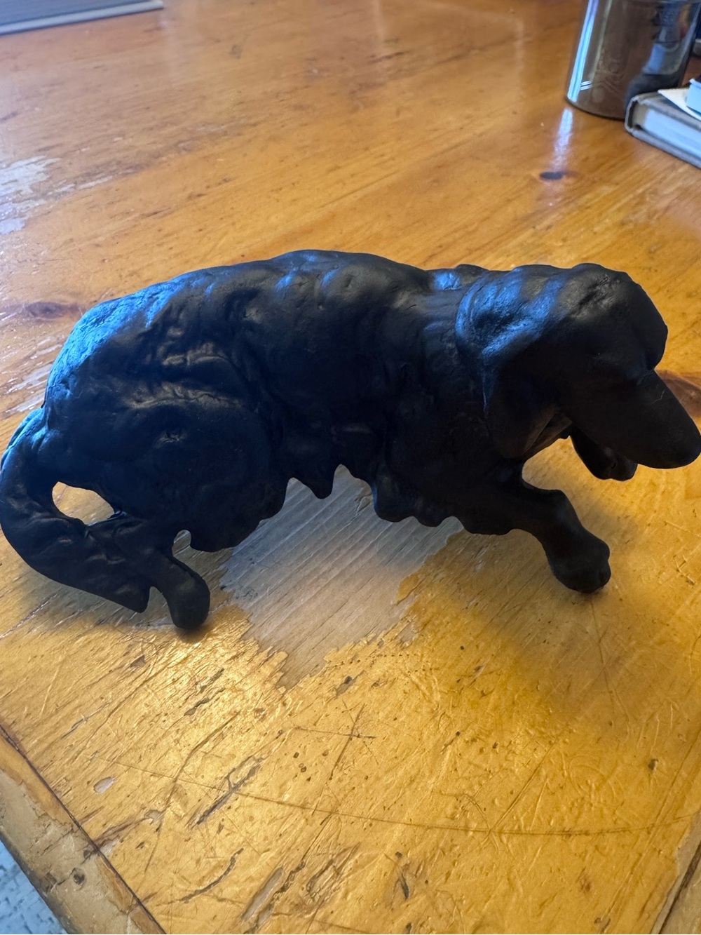 Vintage cast iron dog ornament